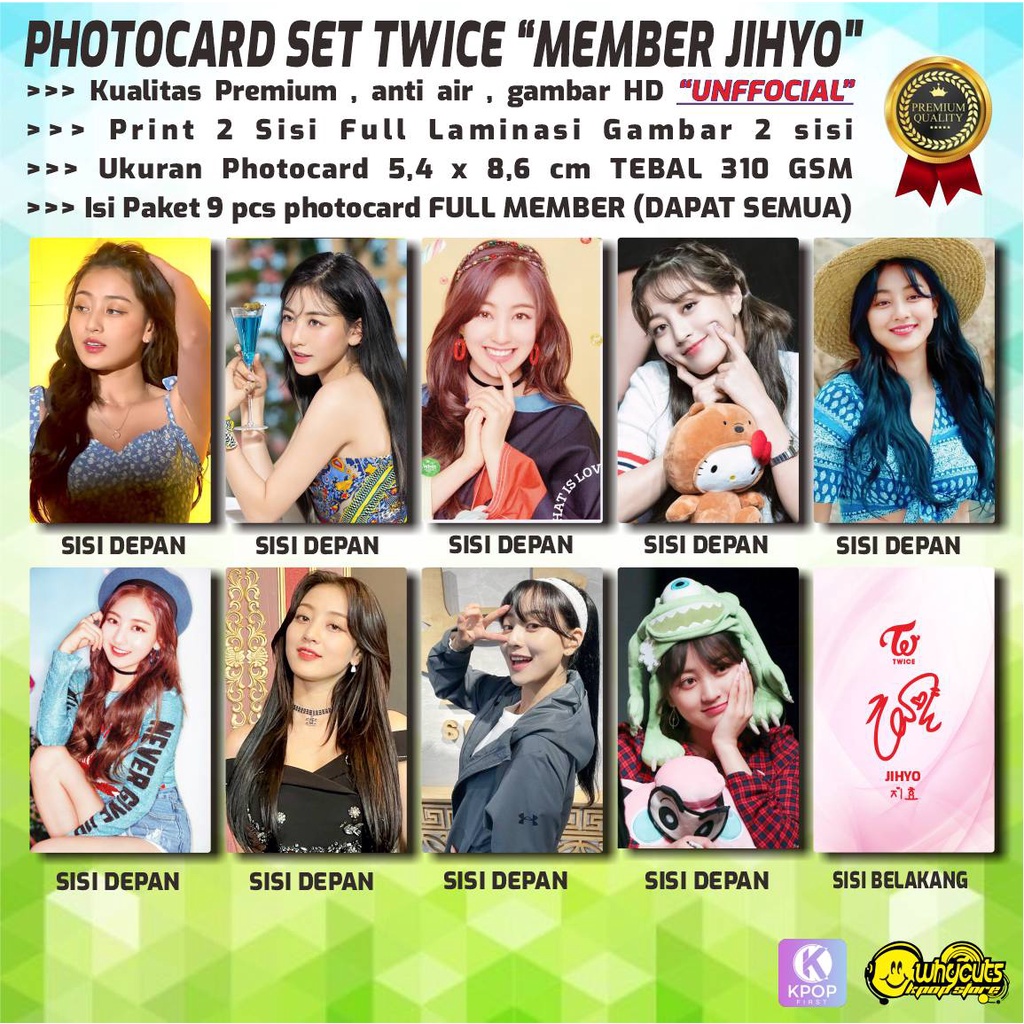 PHOTOCARD FULLSET KPOP PREMIUM TWICE PER MEMBER / JAPAN TOUR / JAPAN FANCLUB / TWICE ANNIV / PRINT 2 SISI FULL LAMINASI GLOSSY / ANTI AIR