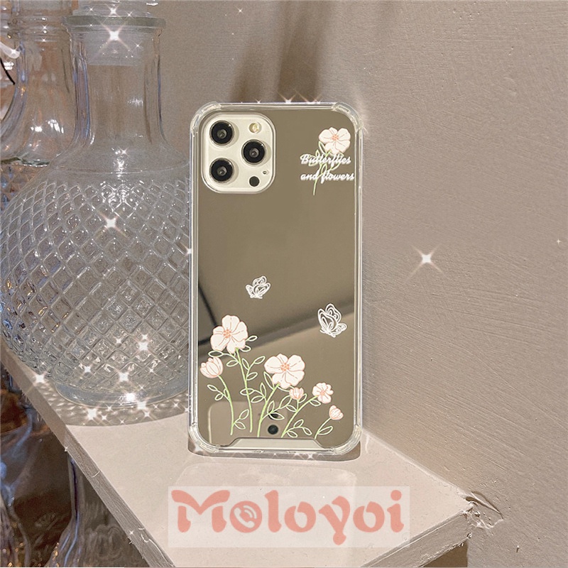 Soft Case TPU Motif Kupu-Kupu Bunga Untuk Iphone 12 13 11 Pro MAX 7 8 Plus XR X XS MAX SE 2020