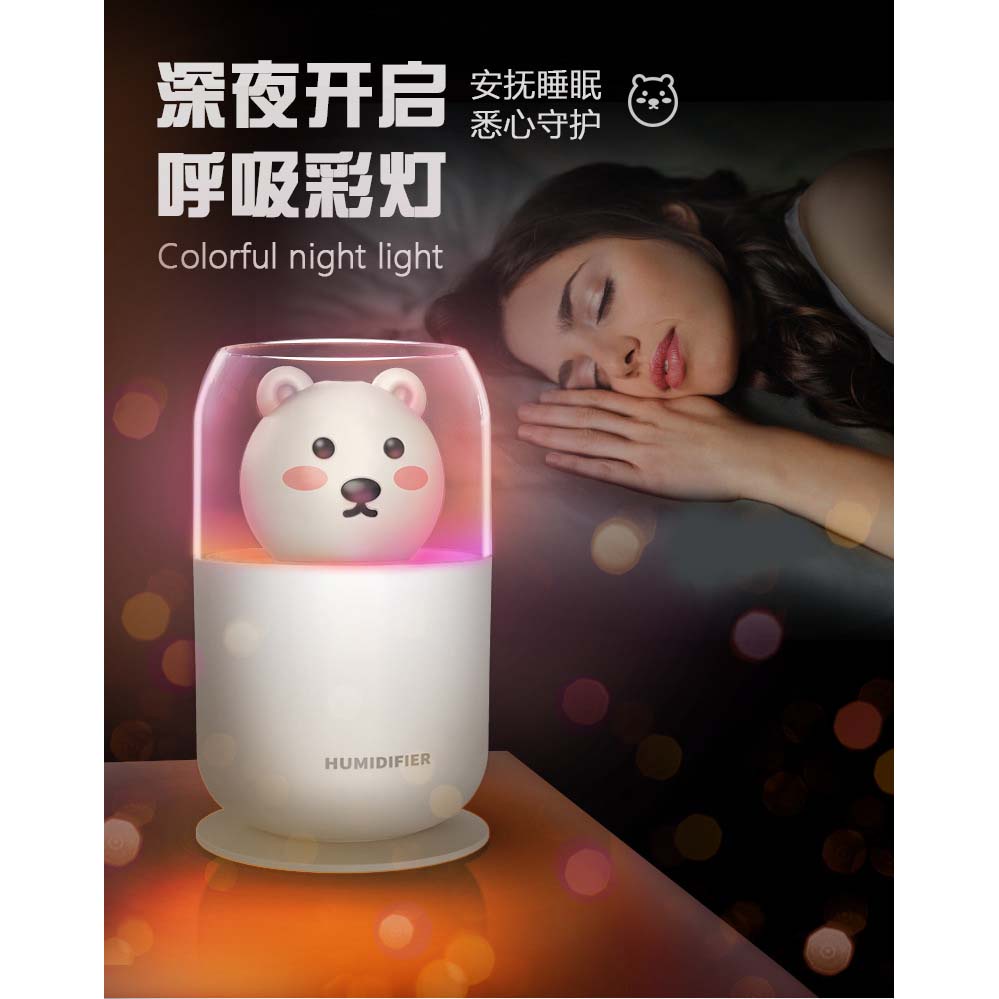 Humidifier Pelembab Udara Aromatherapy Oil Diffuser Cute Design 300ml