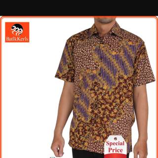 Kemeja pria batik  keris  motif pamor pesaja Shopee  Indonesia