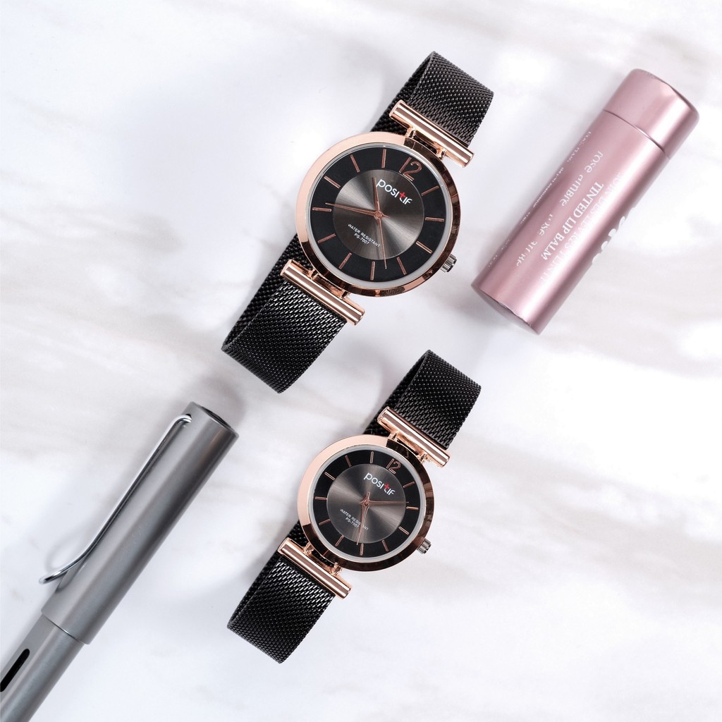 POSITIF 7007 JAM TANGAN COUPLE LUXURY ORIGINAL 100% MESIN JEPANG & ANTI AIR..TALI RANTAI PASIR