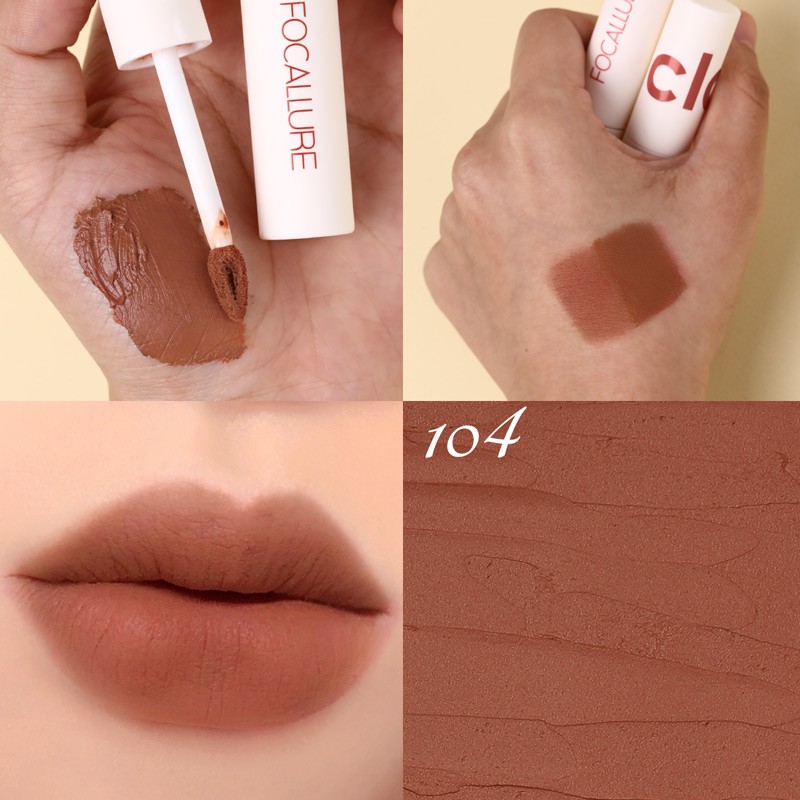 【BPOM】FOCALLURE Lipstik Cream Velvet-Mist Matte Lip Clay #JasmineMeetsRose Kosmetik Bibir-#104
