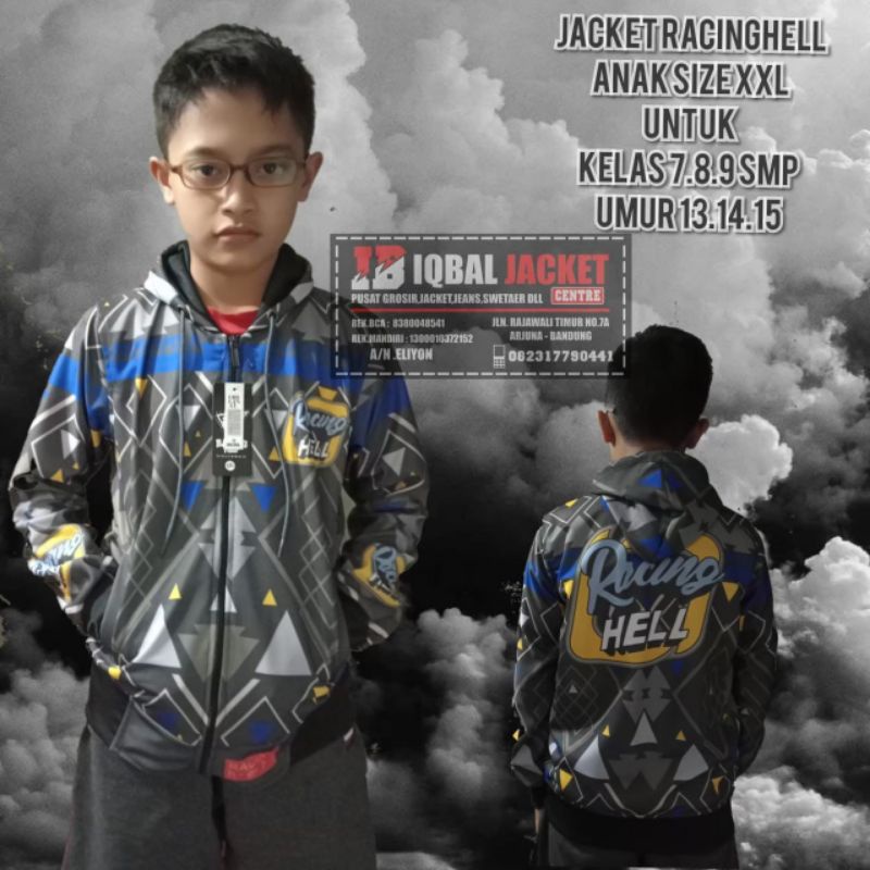 COD JAKET ANAK RACING HELL PRINTING ORIGINAL DISTRO ABU Jaket anak sweater anak pria cowok wanita ce