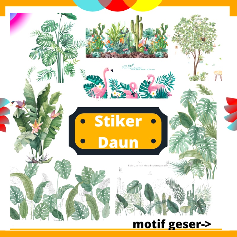 D2 Wallsticker Wallstiker Wall Sticker Stiker Dinding Daun Pagar Rumput Pohon Monstera Dekorasi Rumah Tembok Pintu Kaca Jendela Hiasan Kamar Mandi Wallpaper Wallpeper Paper Bunga Matahari Sakura Cafe Keramik Kramik Tegel Kompor Kulkas Dapur Aesthentic 3d