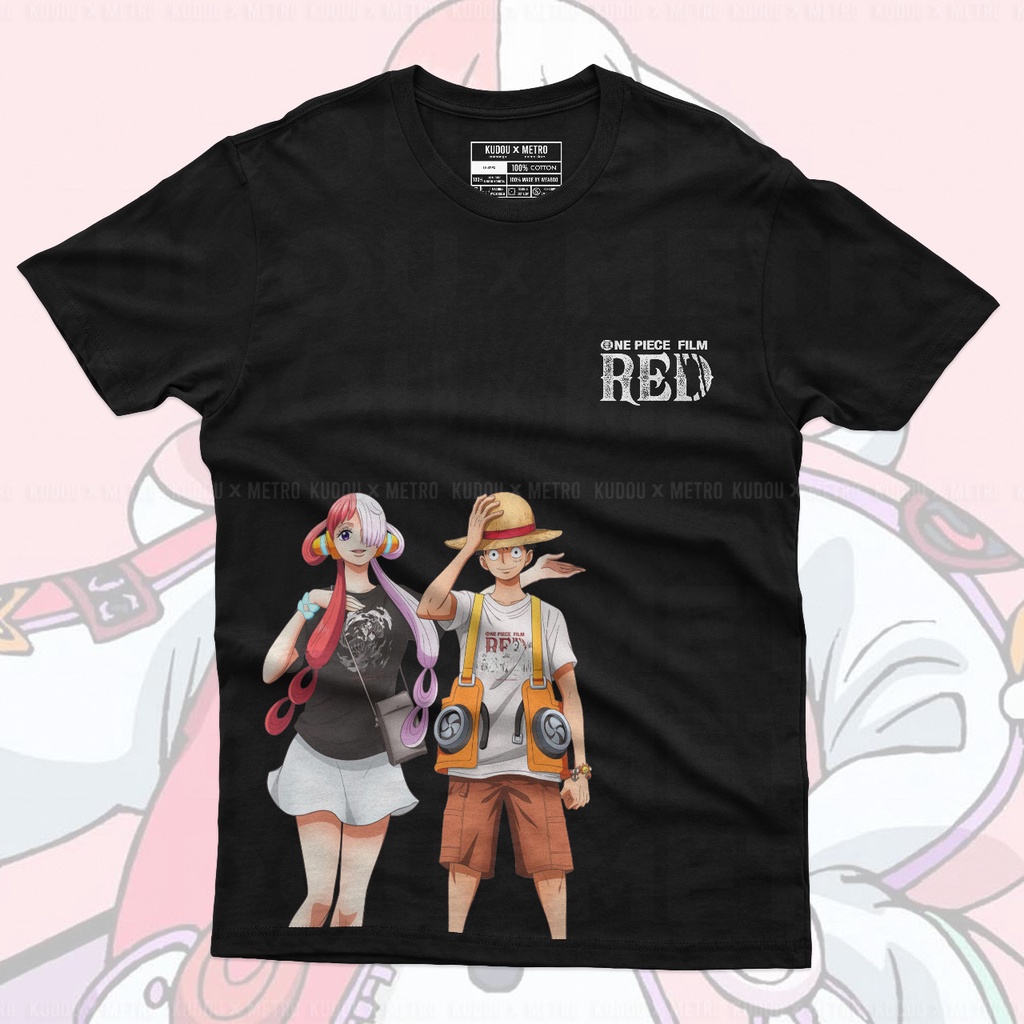 Tshirt Uta x Luffy Anime Manga One Piece Movie Red Premium Unisex