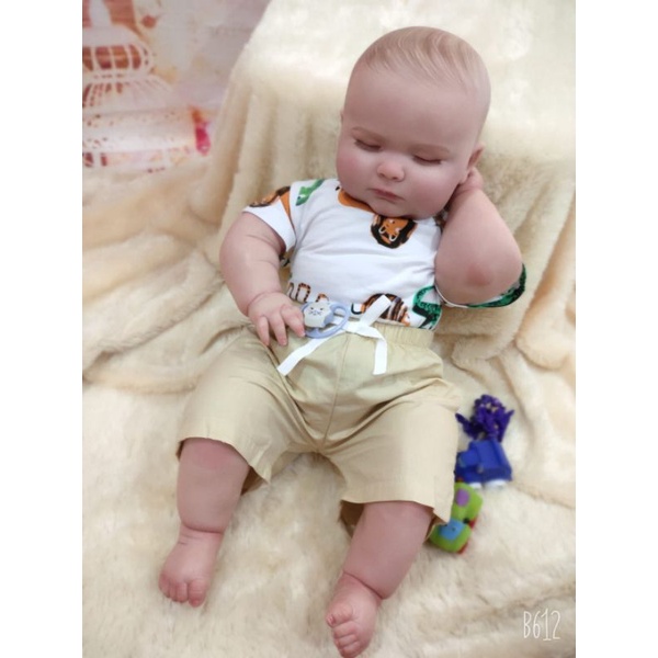 Ready Boneka Reborn Cowok Cewek Mata Tertutup Gendut Super Jumbo 60 cm