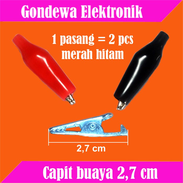 Capit buaya kecil merah hitam sepasang ( 2,7 cm )