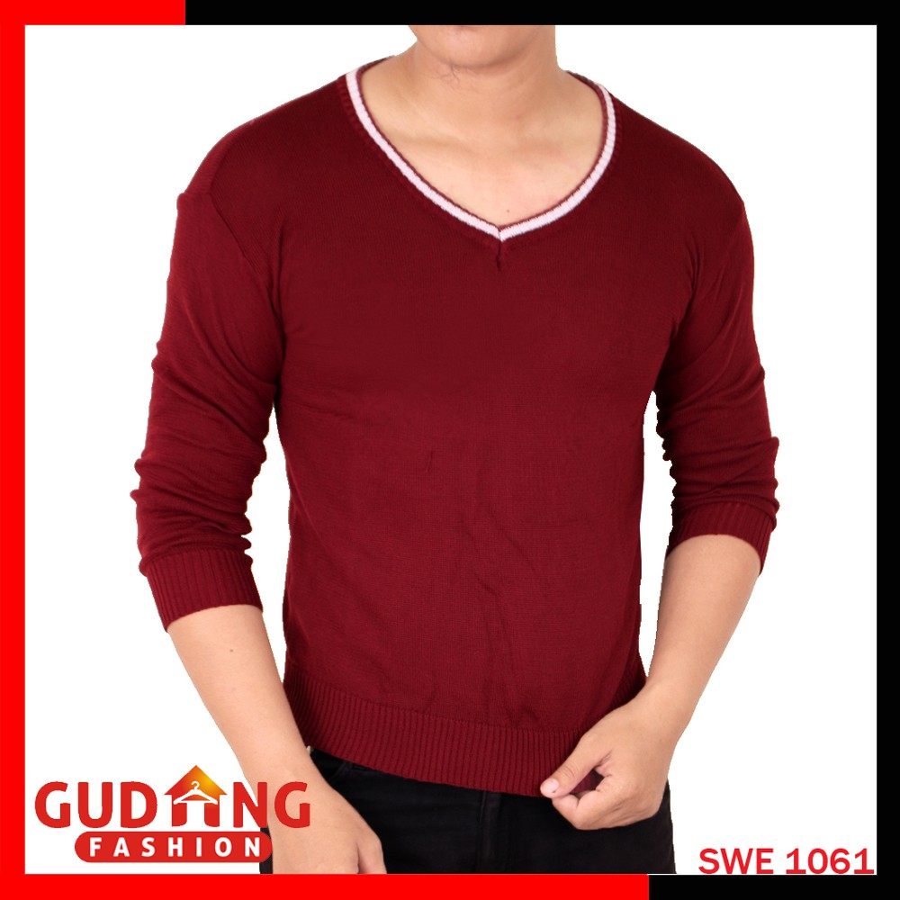 Sweater Rajut V Neck Pria SWE 1061