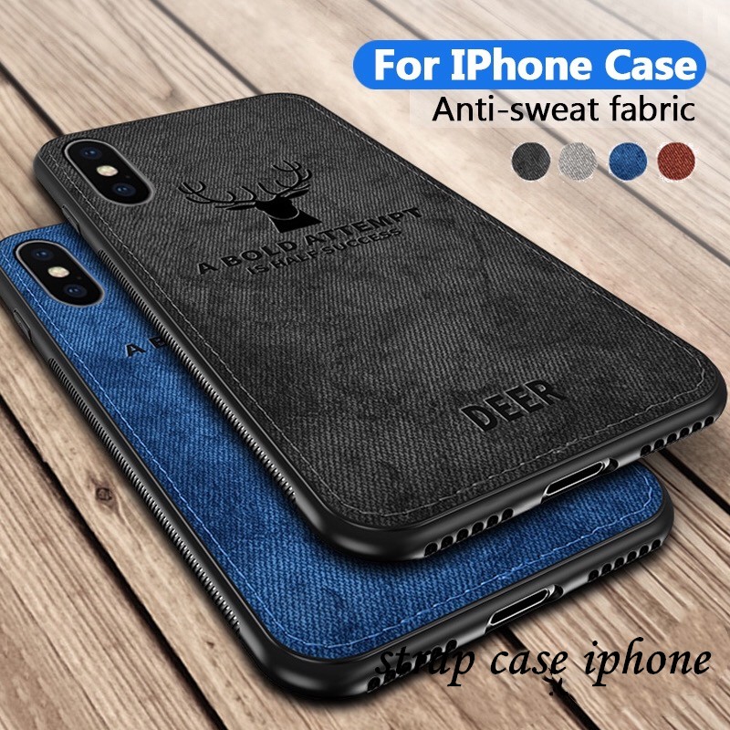 Soft TPU edge Canvas Embossed Deer Phone Cases For Iphone X Xs Max Xr 8 7 6 6s Plus Cover