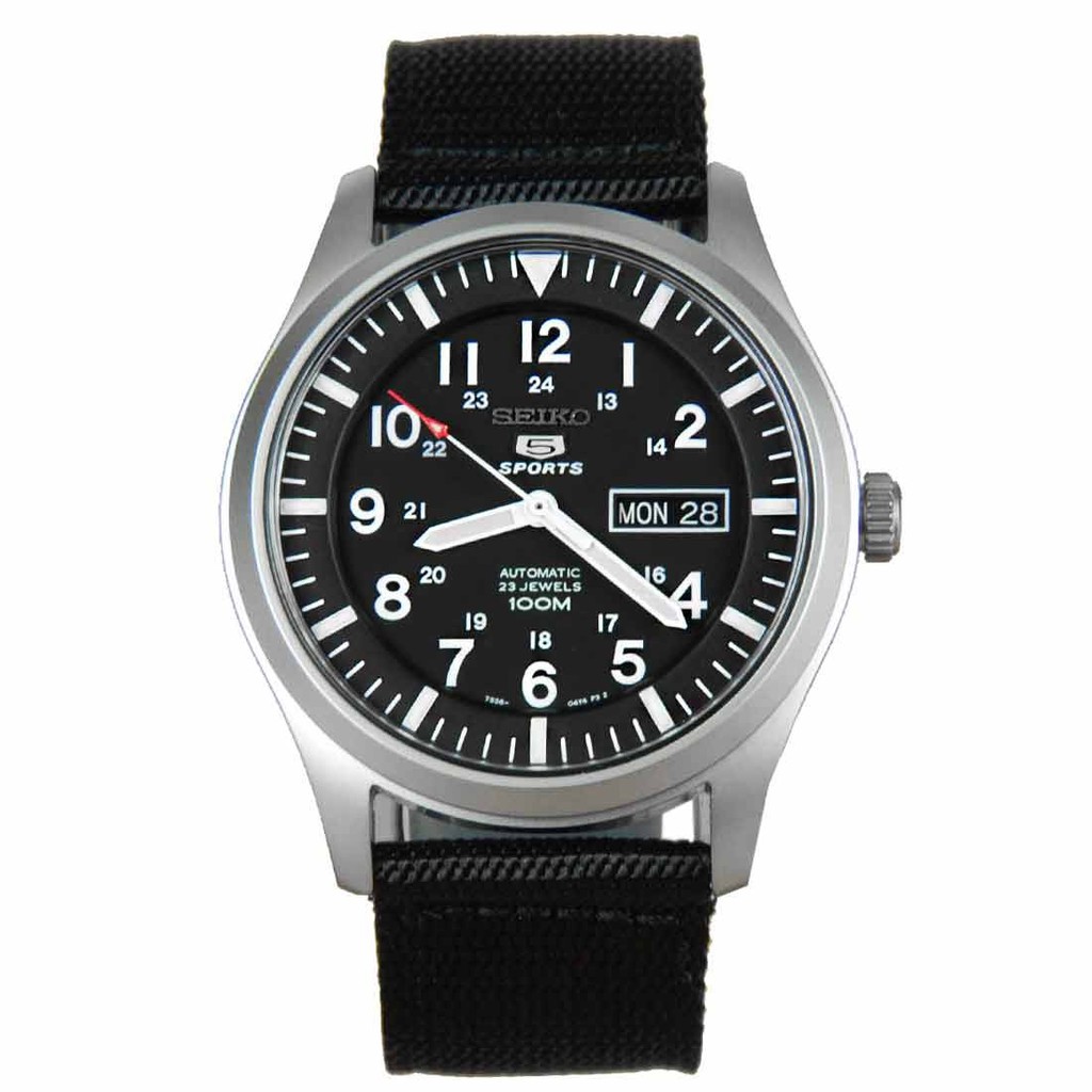 Seiko 5 Sports SNZG15K1 Automatic Black Military - Jam Tangan Pria