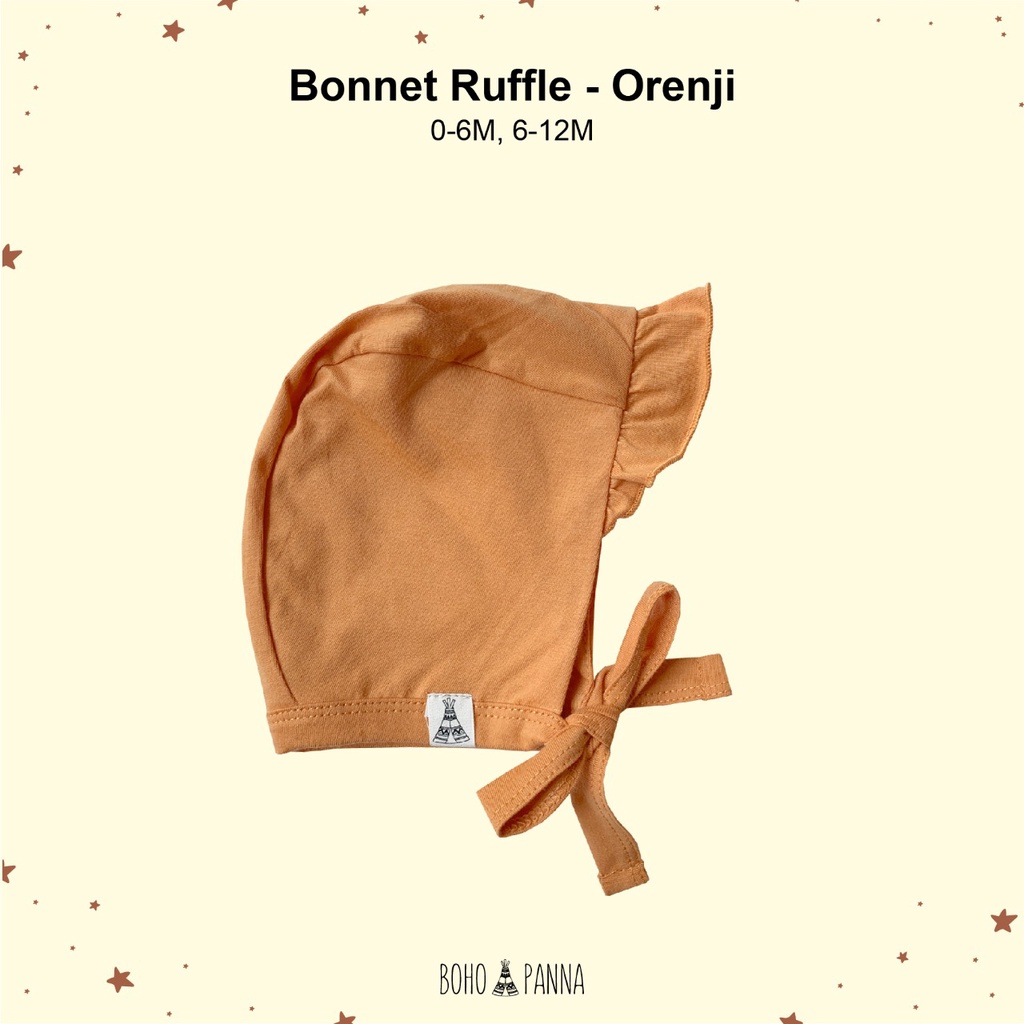 BONET RUFFLE TOPI ANAK BAYI BOHO BABY SURABAYABABY-Orenji