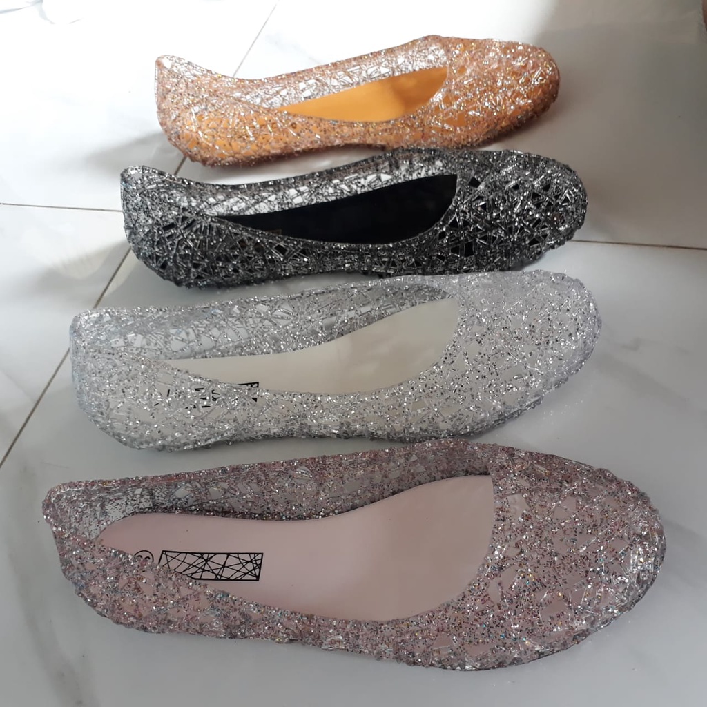 Sepatu Flatshoes Slip on Sepatu jelly Frozen Princess Dewasa