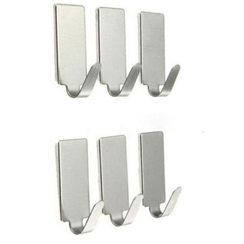 Taffware Gantungan Serba Guna Stainless Adhesive 6 PCS - Silver