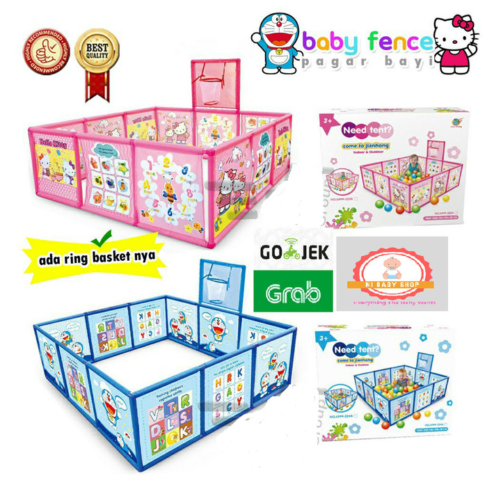 miliki Pagar pengaman Bermain Anak Bayi Baby Fence - Biru Limited