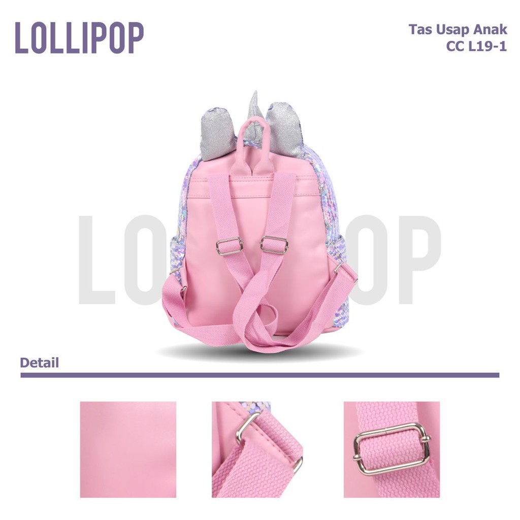 [KLIKTAS] Tas ransel anak Unicorn manik SEQUIN usap 2 warna sekolah TK SD PAUD CC L19-1