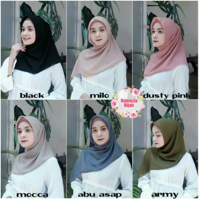 GROSIR Hijab /Jilbab/ kerudung Bella Square VALENCIA POLYCOTTON