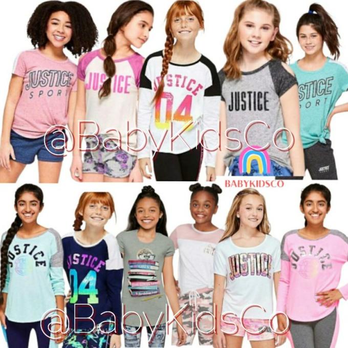 KAOS JUSTICE TEE ANAK PEREMPUAN TSHIRT BRANDED BAJU JUSTICE REMAJA TEE