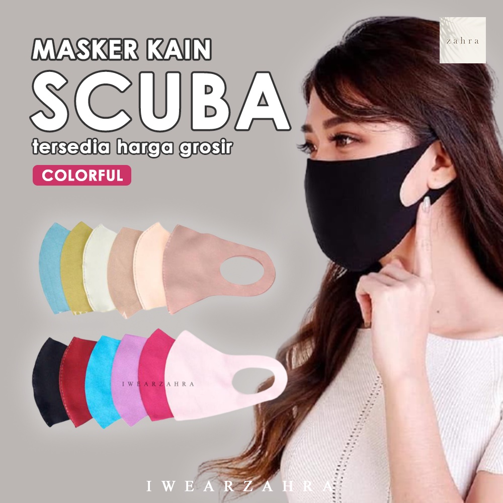 MASKER KAIN SCUBA - Bisa Dicuci Korea Face Mask Polos Reusable Premium Anti Droplet Air Debu