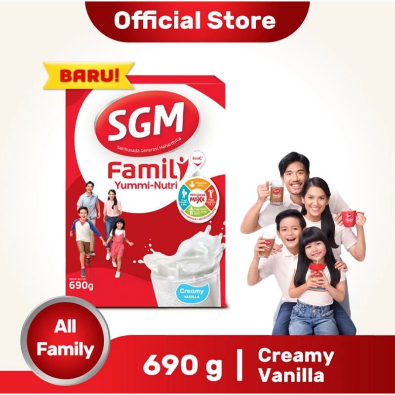 SGM Family Yummi Nutri Creamy Vanila Susu Keluarga 690gr