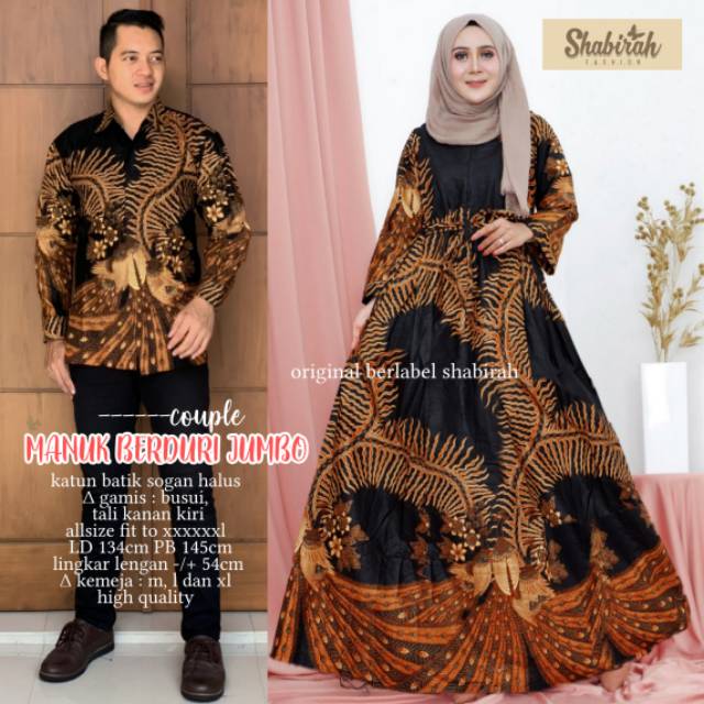 Produsen Ms Sarimbit Gamis Batik Manuk Berduri Couple Super Jumbo KLNEy9TYGk6zp