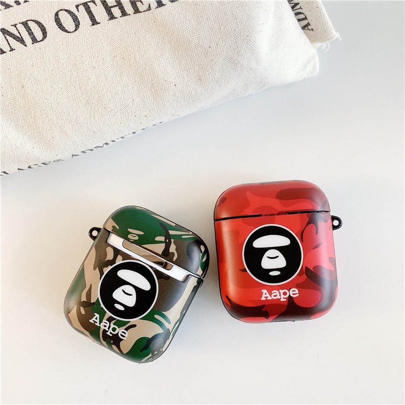 Casing Pelindung Airpods 2 Luxury Glossy Case With Hook Charging Box Aneka Motif Brand Fashion