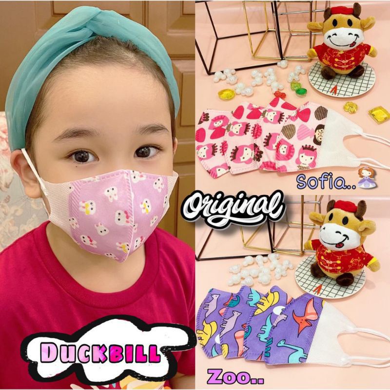 Masker Anak Duckbill 3Ply 20Pcs Earloop Child Kids Face Mask Motif Kartun Masker Duckbill Anak