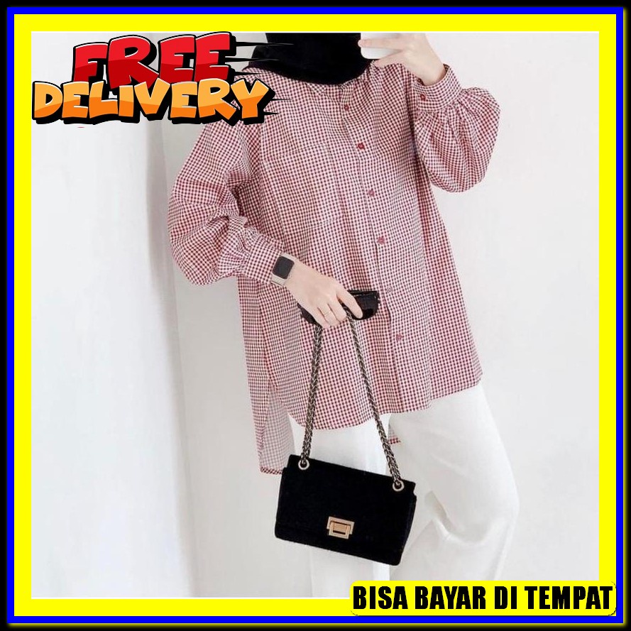 Una Top / Blouse Una / Atasan Fashion Muslim Terbaru / Blus Wanita Model Korean Style/ Blouse Ruffle