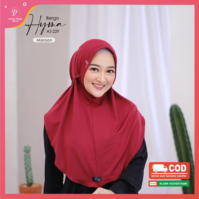 Jilbab Instan Dewasa Bergo Hyma by Azamka Hijab Khimar Pet Bahan Jersey Spandek Premium Original