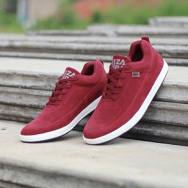 PROMO!!! Sepatu Sneaker Pria Murah Kuzatura - KSU 378-Merah Marun
