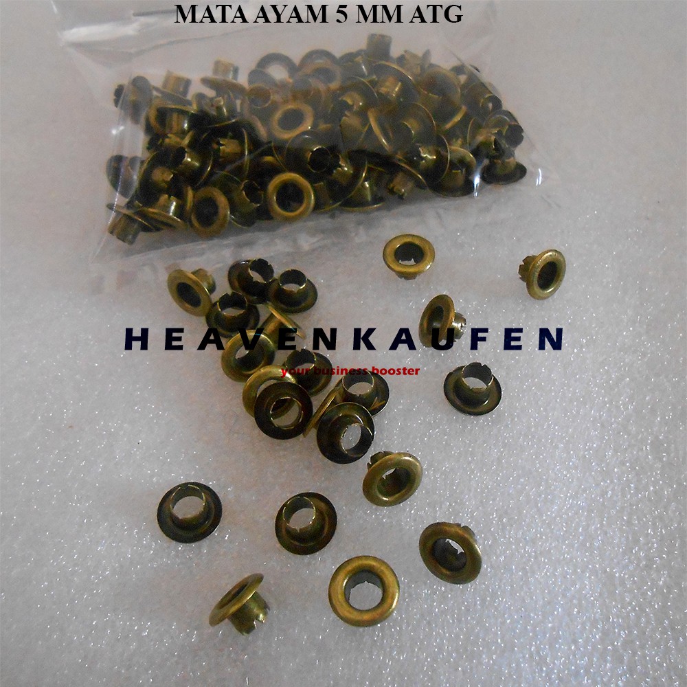 Mata Ayam Eyelet Mata Itik 5 mm Warna ATG Bakar Harga Per Pack isi 100 Pcs