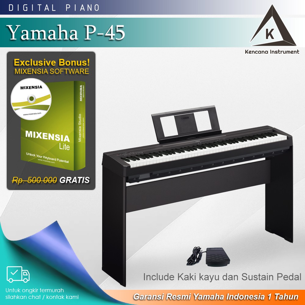 Jual Yamaha P45 + Stand Kayu / P-45 / P45B / P-45B Digital Piano ...
