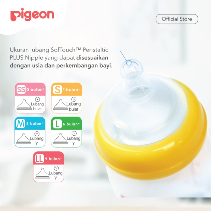 PIGEON DOT PERISTALIC PLUS 3 BLISTER SIZE S M L - SOFT TOUCH | Dot Bayi