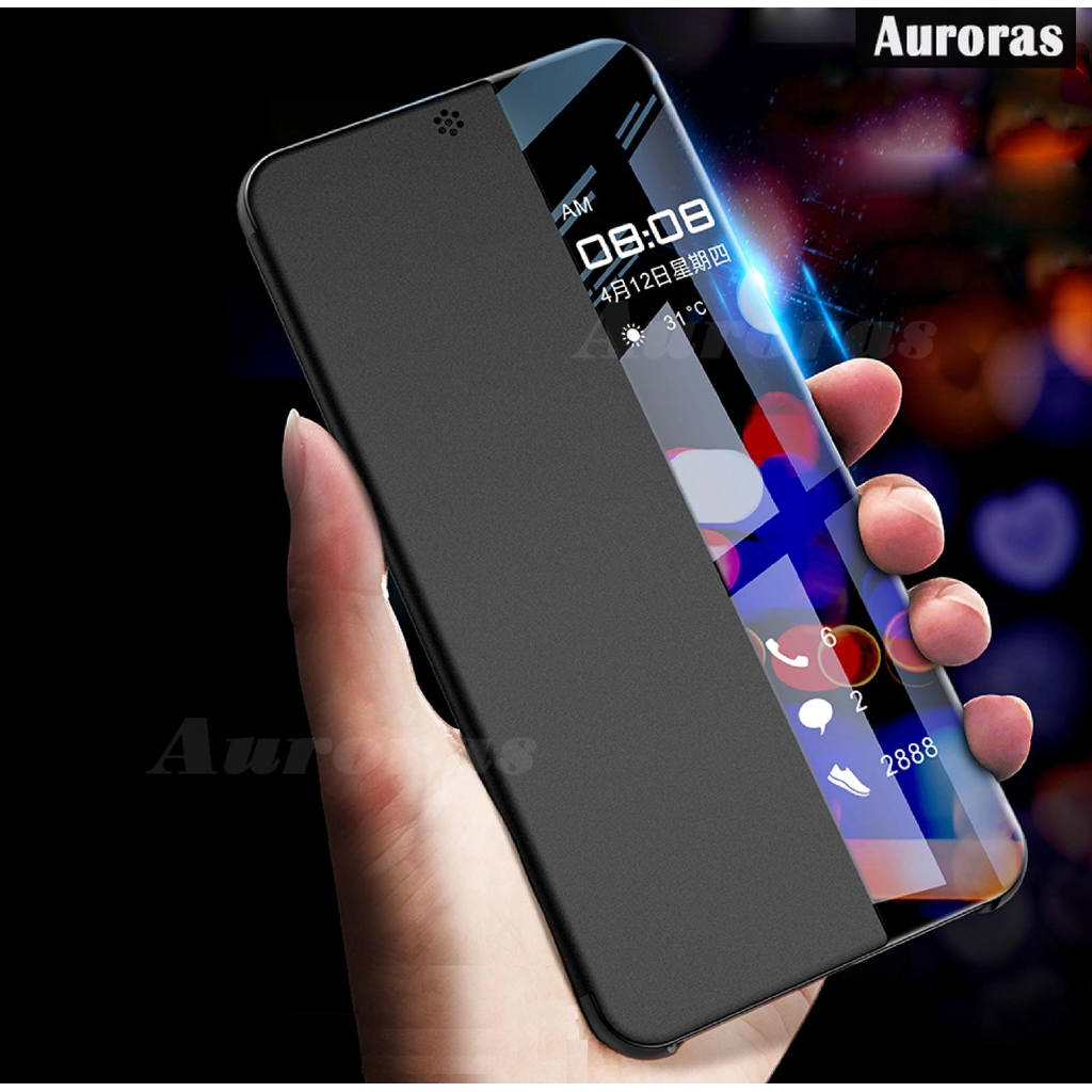 Casing Flip Kulit untuk Galaxy Note 10 Plus S25 Plus Ultra Edge Smart View Window Casing untuk Samsu