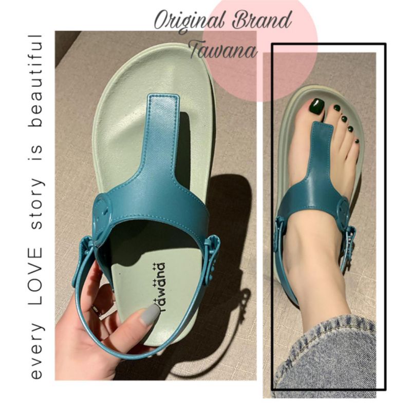 Sandal Original Tawana Jepit Two colour Logo Tawana Import High Quality