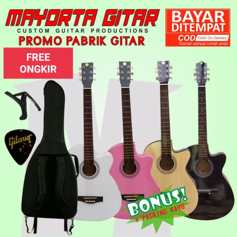 gitar akustik pemula gratis packing kayu