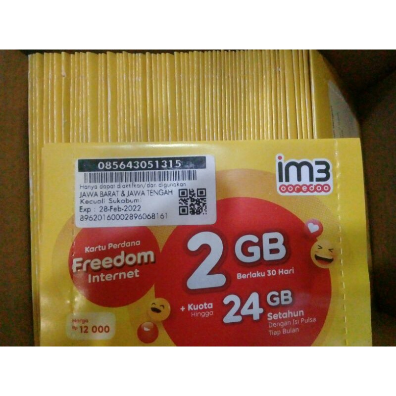 Kartu perdana im3 2gb ori/ perdan isat 2gb usage/Im2 2gb 1 bulan