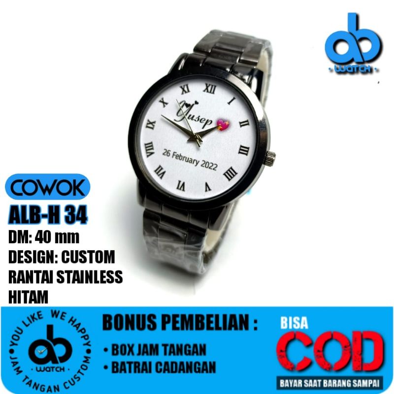 JAM TANGAN COSTOM BISA REQUEST DESAIN | FREE BOX DAN BATERAI CADANGAN