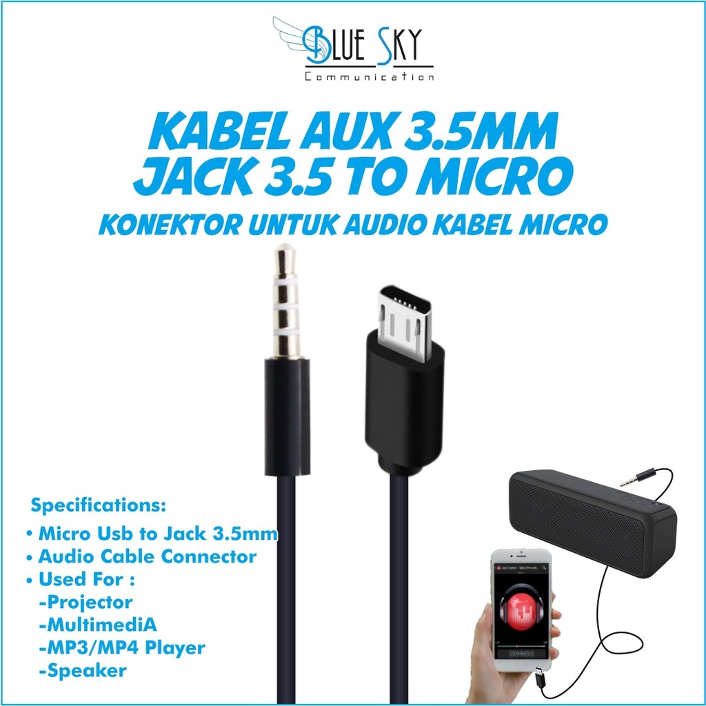 KABEL AUX CL A04 JACK 3.5 TO MICRO 80CM