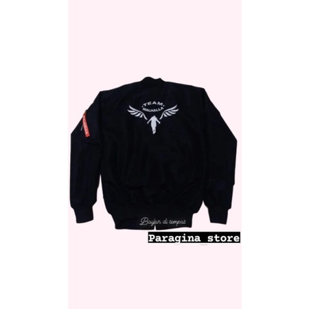 JAKET VALHALLA BOMBER HITAM BORDIER TEAM TOKYO REVENGERS YANG LAGI TREEN