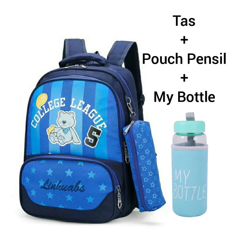 Tas Backpack Anak Tas Sekolah Anak Tas Punggung Set Pouch dan My Bottle