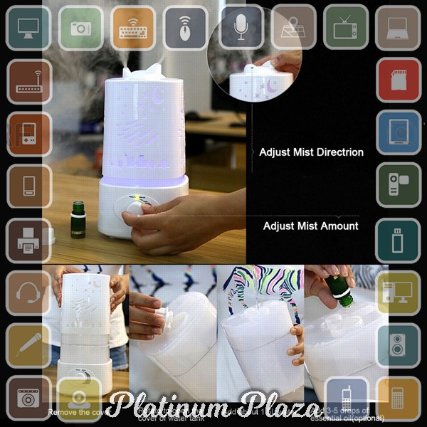 Taffware Air Humidifier Aromatherapy Oil Diffuser 7 Color Light 1500ml - HUMI H6 - White`QVTWJS-