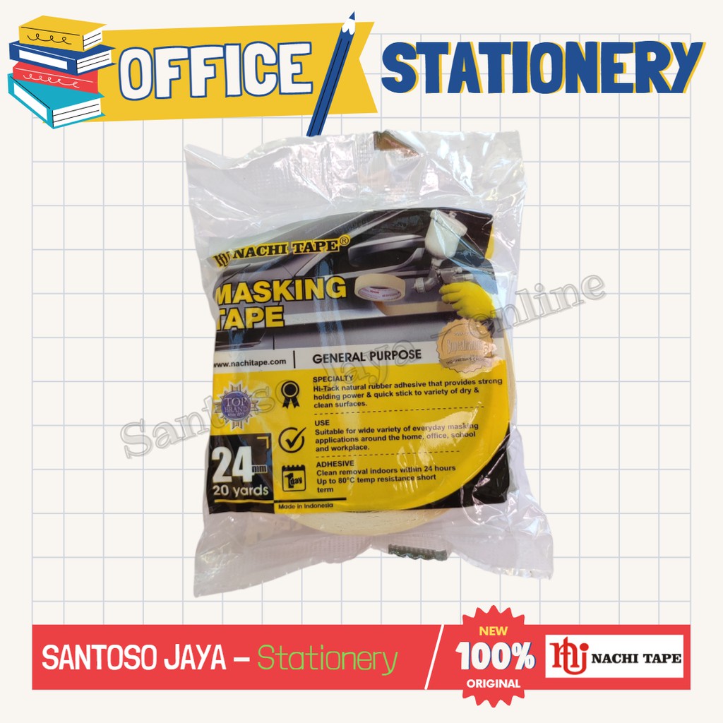 

Isolasi Selotip Kertas NACHI - Masking Tape NACHI 24mm - 1 inch