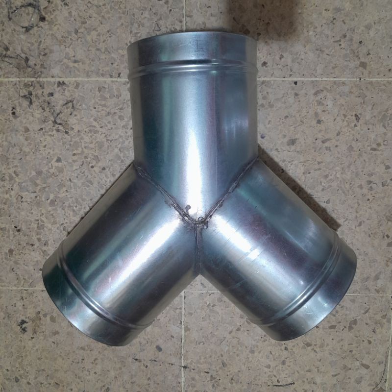 konektor Y baja 4 in flexible ducting sok Ye selang pipa cerobong asap 4"