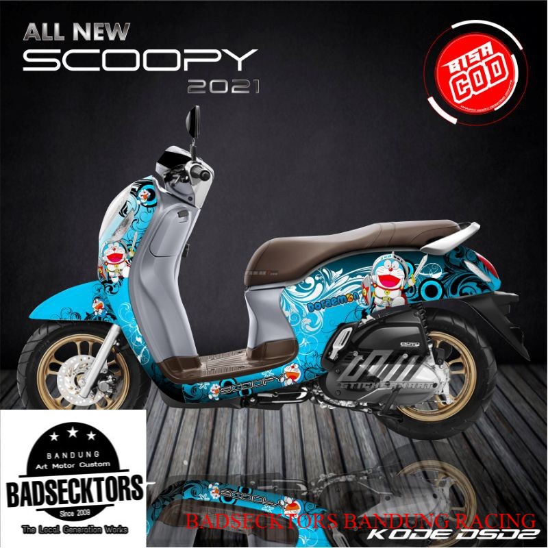 Decal New Scoopy 2021 Motif Doraemon pilihan Variasi Sticker full body keren