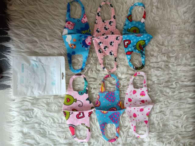 Masker anak, 1 pak isi 6 pcs warna random
