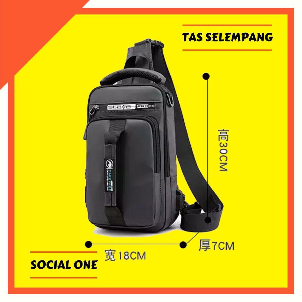 Tas Selempang Pria Haoshuai Tas Pria Trendy Tas Pria Haoshuai