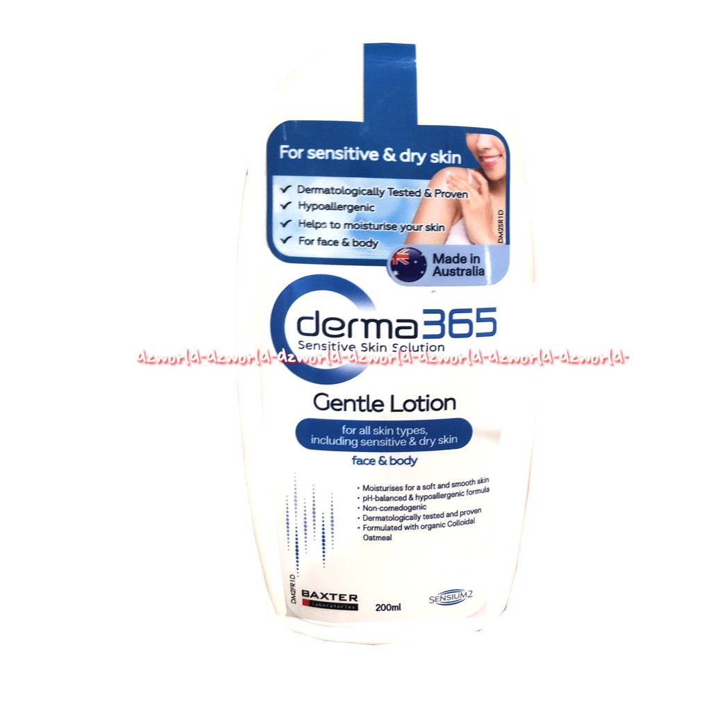 Derma 365 Gentle Lotion Face Body For Sensitive Dry Skin 200ml Krim Untuk Muka Wajah