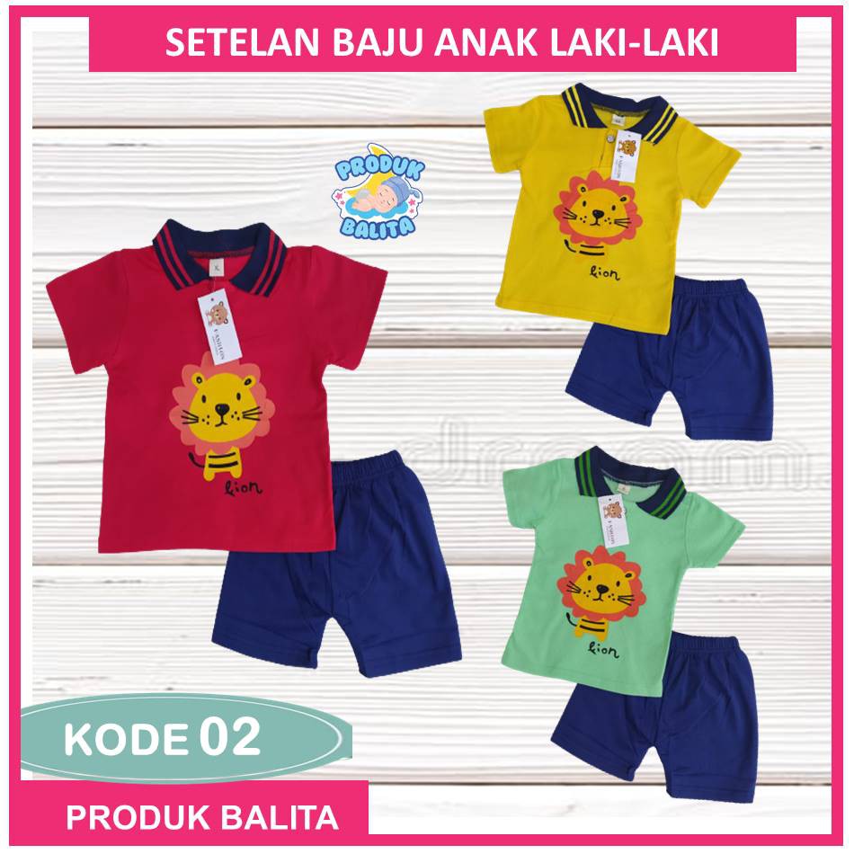 Setelan Kaos Lengan Pendek Import Kaos +Celana Anak Cowok