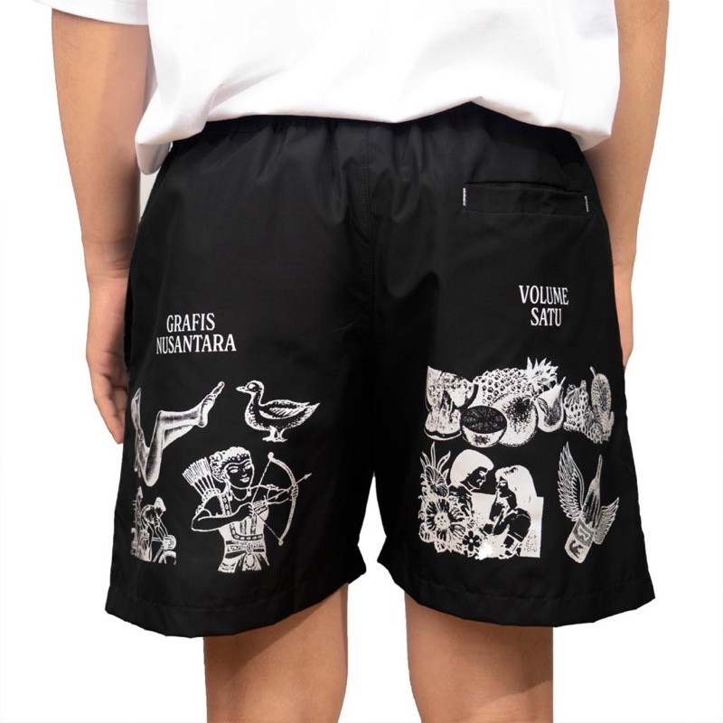 Kamengski - Grafis Nusantara Black Short Pants