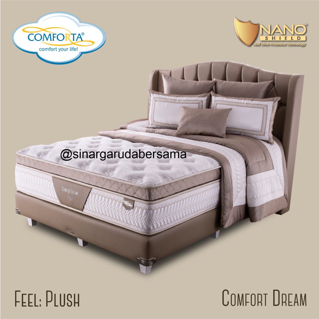 FULL SET COMFORTA PREMIUM COMFORT DREAM / KASUR SPRING BED COMFORTA NEW